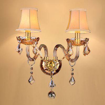 Lampe applique murale en verre cristal et fer