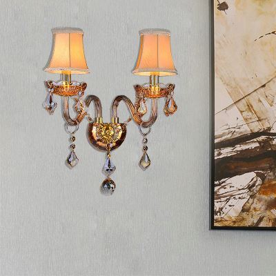 Lampe applique murale en verre cristal et fer