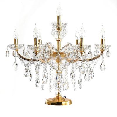 Lampe de luxe  chandelier de table en verre cristal et fer