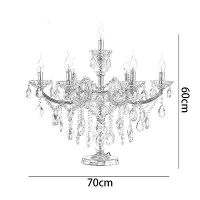 Lampe de luxe  chandelier de table en verre cristal et fer