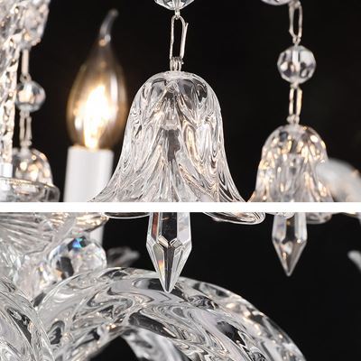 Lustre de luxe XXL en verre cristal et fer