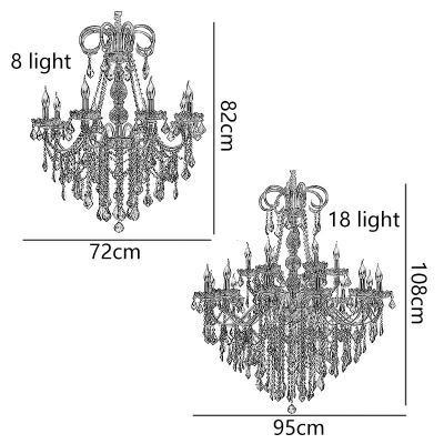 Luste de luxe S en verre cristal et fer